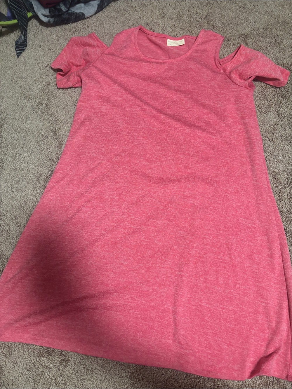 Bobbie Brooks Pink Cold-Shoulder T-Shirt Dress